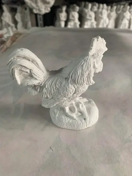 Imagem Galo Caipira Pequeno em Gesso Cru para Pintar