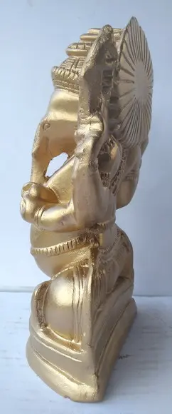 Imagem Ganesha Escultura da Ganesha da Fortuna Hindu Dourada