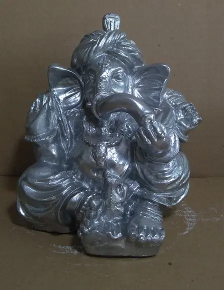 Imagem Ganesha Escultura da Ganesha da Fortuna Hindu Prata