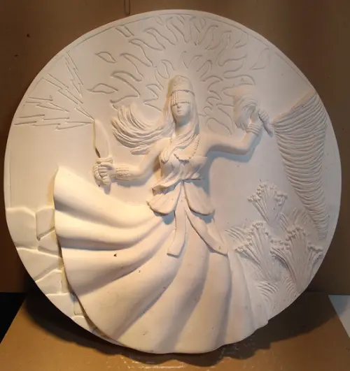 Imagem Iansã Escultura Placa de Parede Orixá Yansã Mandala