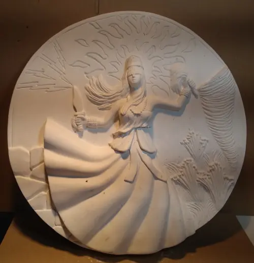 Imagem Iansã Escultura Placa de Parede Orixá Yansã Mandala