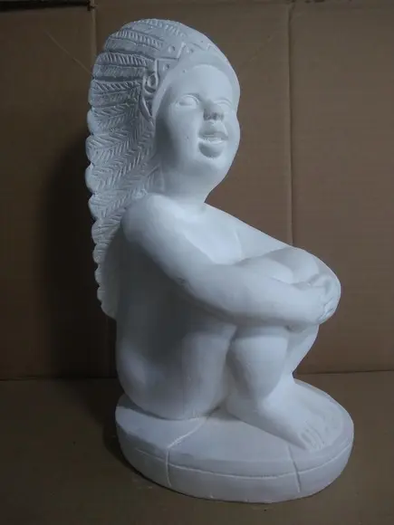 Imagem Índio Uere Escultura Caboclo Uere em Gesso Cru