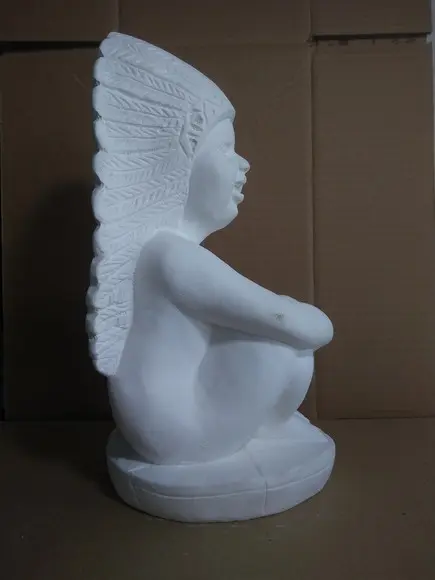 Imagem Índio Uere Escultura Caboclo Uere em Gesso Cru