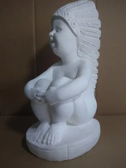 Imagem Índio Uere Escultura Caboclo Uere em Gesso Cru