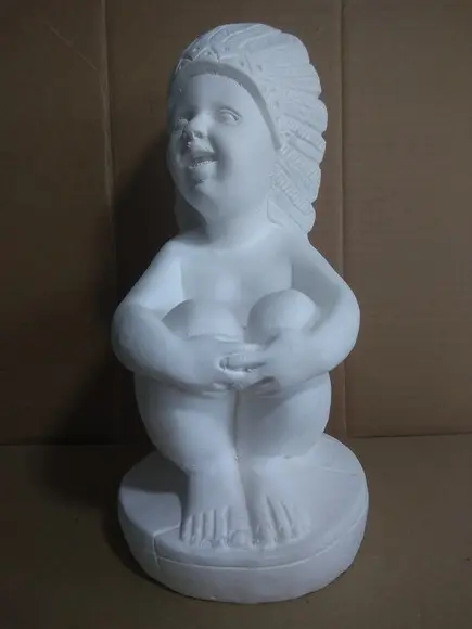 Imagem Índio Uere Escultura Caboclo Uere em Gesso Cru
