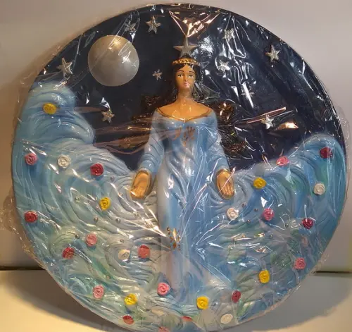 Imagem Mandala de Iemanjá Escultura Yemanjá Placa de Parede