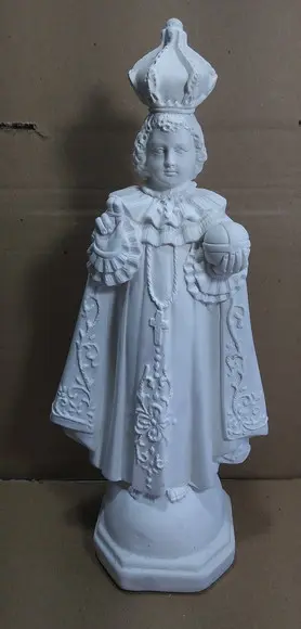Imagem Menino Jesus de Praga Escultura em Gesso Cru