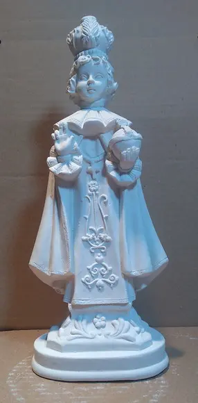 Imagem Menino Jesus de Praga Escultura em Gesso Cru