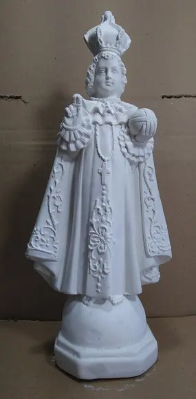 Imagem Menino Jesus de Praga Escultura em Gesso Cru