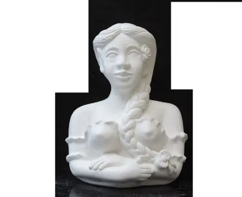 Imagem Namoradeira com 1 Trança para Pintar Gesso Cru