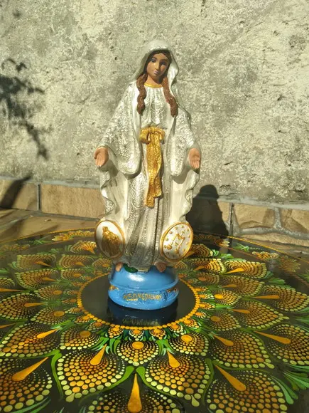 Imagem Nossa Senhora das Graças das Medalhas Pintura Linda
