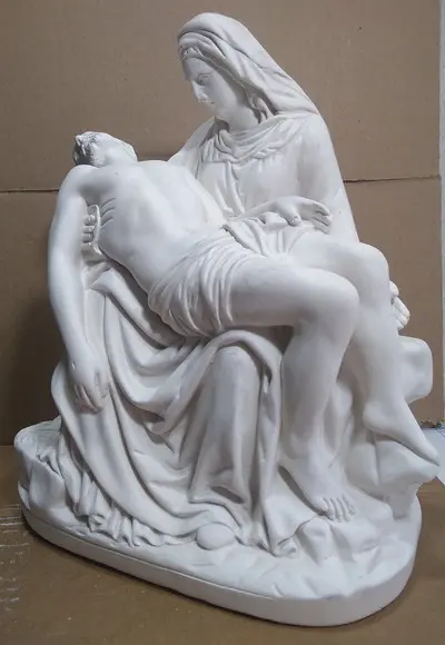Imagem Nossa Senhora Pietá Escultura Sra. Pieta Gesso Cru