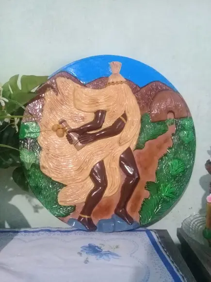 Imagem Obaluaê em Placa de Parede Mandala Omolu Obaluae