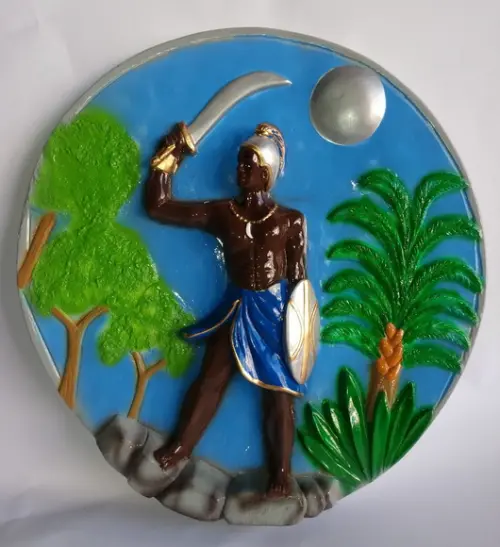Imagem Ogum Orixás em Mandala Escultura Ogum Placa de Parede