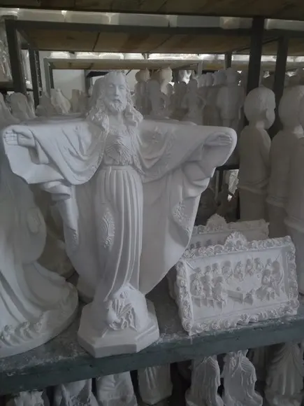 Imagem Oxalá Escultura Cristo de Braços Abertos Grande 60cm