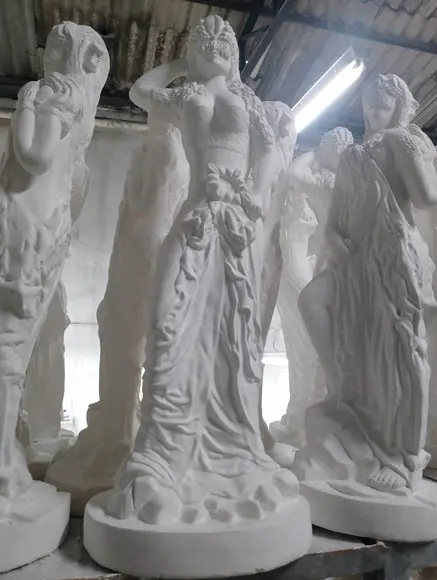 Imagem Oxum Escultura Oxum Orixá Candomblé em Gesso Cru 60cm