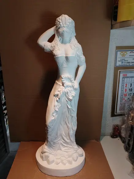 Imagem Oxum Escultura Oxum Orixá Candomblé em Gesso Cru 60cm