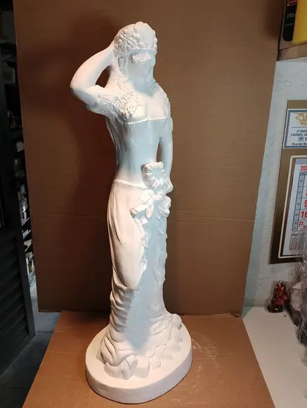 Imagem Oxum Escultura Oxum Orixá Candomblé em Gesso Cru 60cm