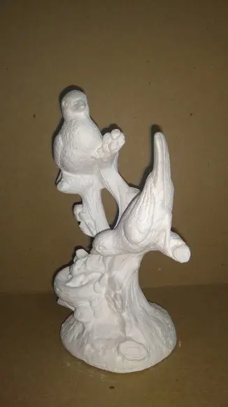 Imagem Pássaro Rouxinol Escultura em Gesso Cru para Pintar