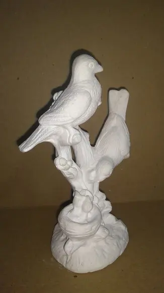 Imagem Pássaro Rouxinol Escultura em Gesso Cru para Pintar