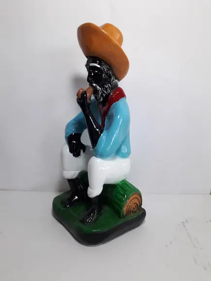 Imagem Preto Velho Pai Thomas Escultura em Gesso Natural