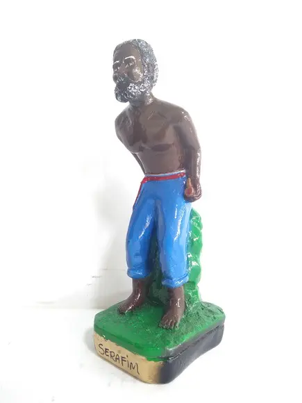 Imagem Preto Velho Pai Serafim Escultura Baiano Serafim