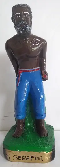 Imagem Preto Velho Pai Serafim Escultura Baiano Serafim