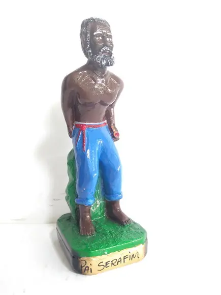 Imagem Preto Velho Pai Serafim Escultura Baiano Serafim