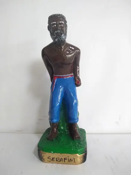 Imagem Preto Velho Pai Serafim Escultura Baiano Serafim