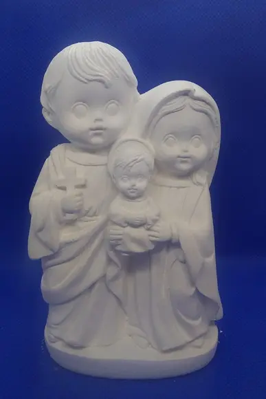 Imagem Sagrada Família Baby Escultura em Gesso Cru Baby