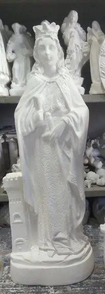 Imagem Santa Barbara Escultura Modelo Novo em Gesso Cru 40cm