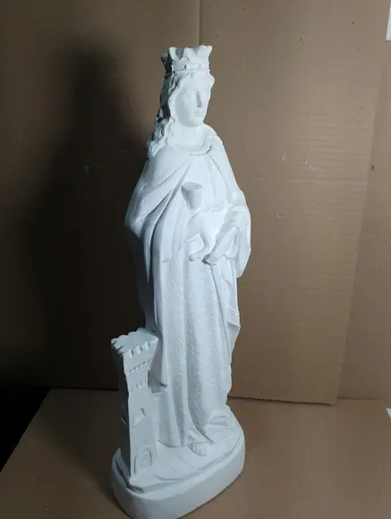 Imagem Santa Barbara Escultura Modelo Novo em Gesso Cru 40cm