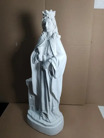 Imagem Santa Barbara Escultura Modelo Novo em Gesso Cru 40cm