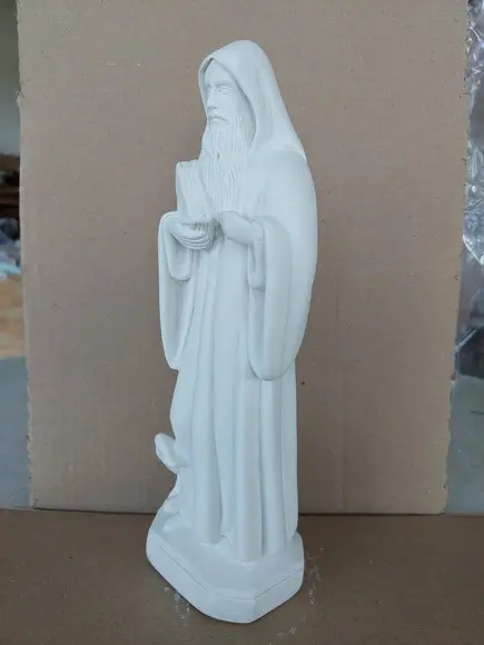 Imagem São Bento Escultura Santo São Bento Gesso Cru