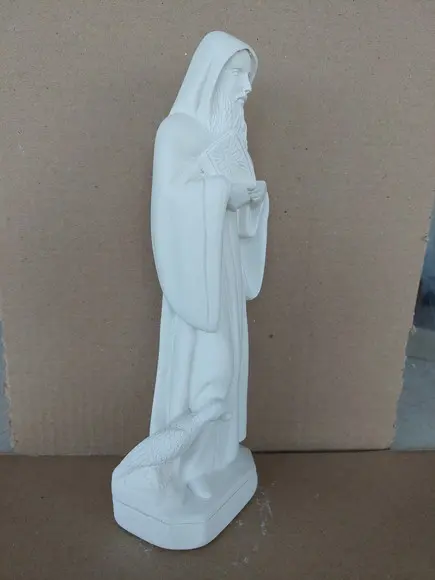 Imagem São Bento Escultura Santo São Bento Gesso Cru