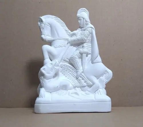 Imagem São Jorge Escultura São Jorge Guerreiro Gesso Cru
