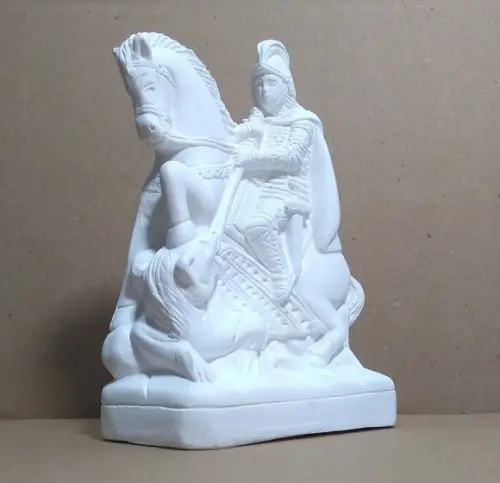 Imagem São Jorge Escultura São Jorge Guerreiro Gesso Cru