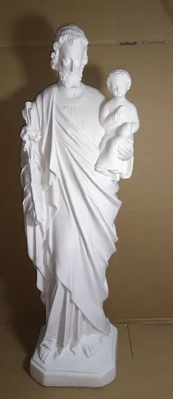 Imagem São Jose Escultura em Gesso Cru Santo São José 60cm