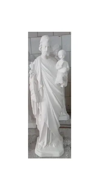 Imagem São Jose Escultura em Gesso Cru Santo São José 60cm