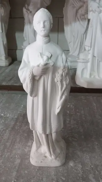 Imagem São Luiz Escultura do Santo Luis em Gesso Cru