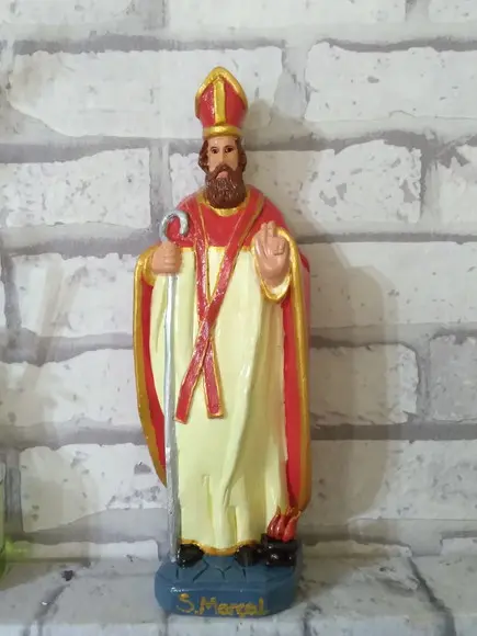Imagem São Marçal Escultura São Marçal Bispo de Limoges
