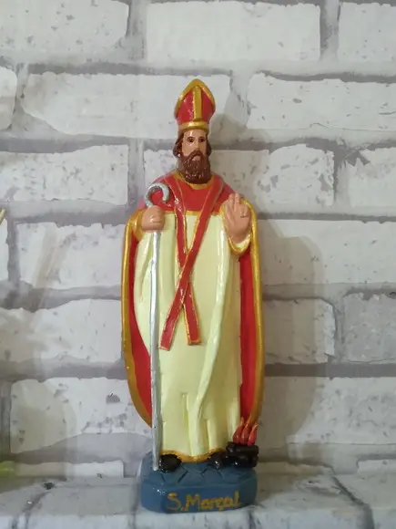 Imagem São Marçal Escultura São Marçal Bispo de Limoges