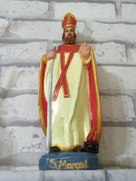 Imagem São Marçal Escultura São Marçal Bispo de Limoges