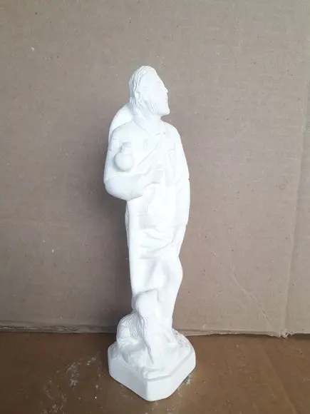 Imagem São Roque Escultura em Gesso Cru São Roque 20cm
