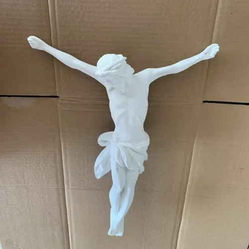 Jesus Cristo Crucificado Imagem Corpo Cristo Gesso Cru 40cm