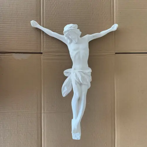 Jesus Cristo Crucificado Imagem Corpo Cristo Gesso Cru 40cm