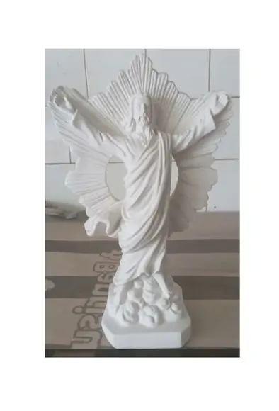 Jesus Imagem Jesus com Resplendor Escultura Gesso Cru
