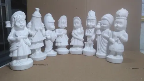 Kit com 8 Orixás Baby em Gesso Branco p/ Pintar Como Quiser