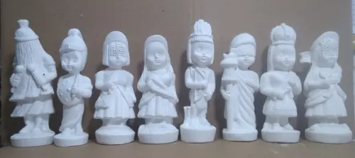 Kit com 8 Orixás Baby em Gesso Branco p/ Pintar Como Quiser