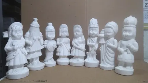 Kit com 8 Orixás Baby em Gesso Branco p/ Pintar Como Quiser
